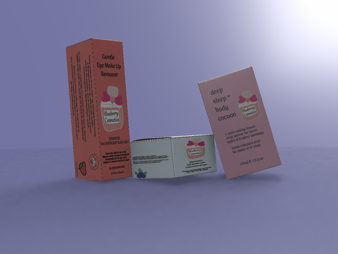 Blueberry Cosmetics box Package