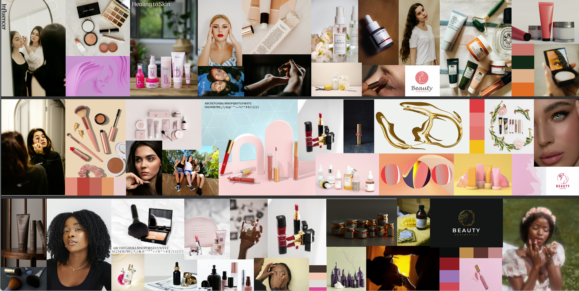 Moodboard for cosmetics